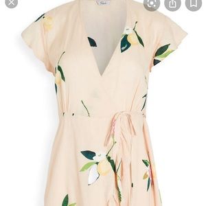 Rails pink lemon wrap mini dress sized small